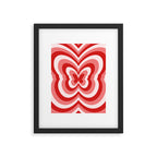 Retro 70s Butterfly in Red Framed Art Print Gallery Image 5