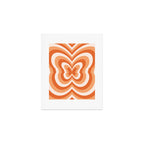 Retro 70s Butterfly in Sunset Orange Art Print Gallery Image 1