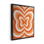 Retro 70s Butterfly in Sunset Orange Framed Canvas Print Gallery Image 2