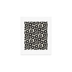 Retro Black & White Smiley Flower Pattern Art Print Gallery Image 1