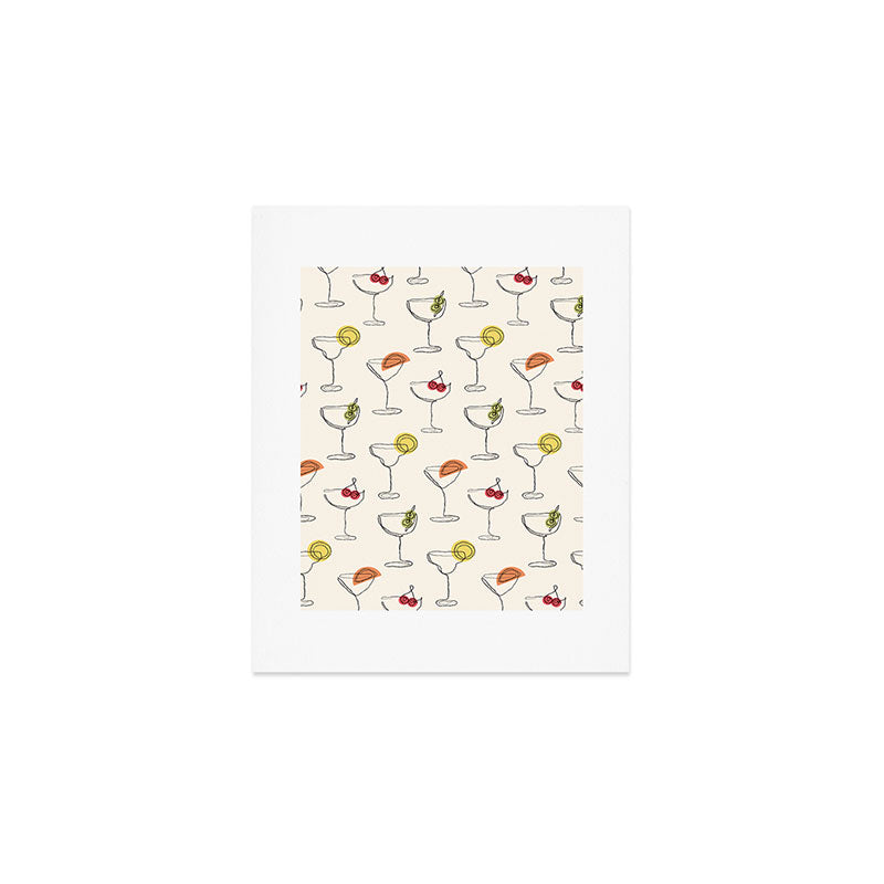 Retro Cocktails Art Print Gallery Image 1