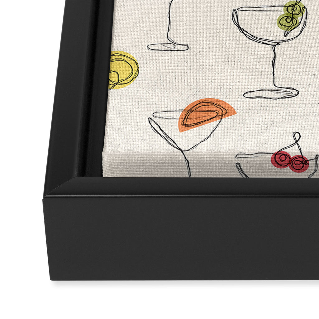 Retro Cocktails Framed Canvas Print Gallery Image 3