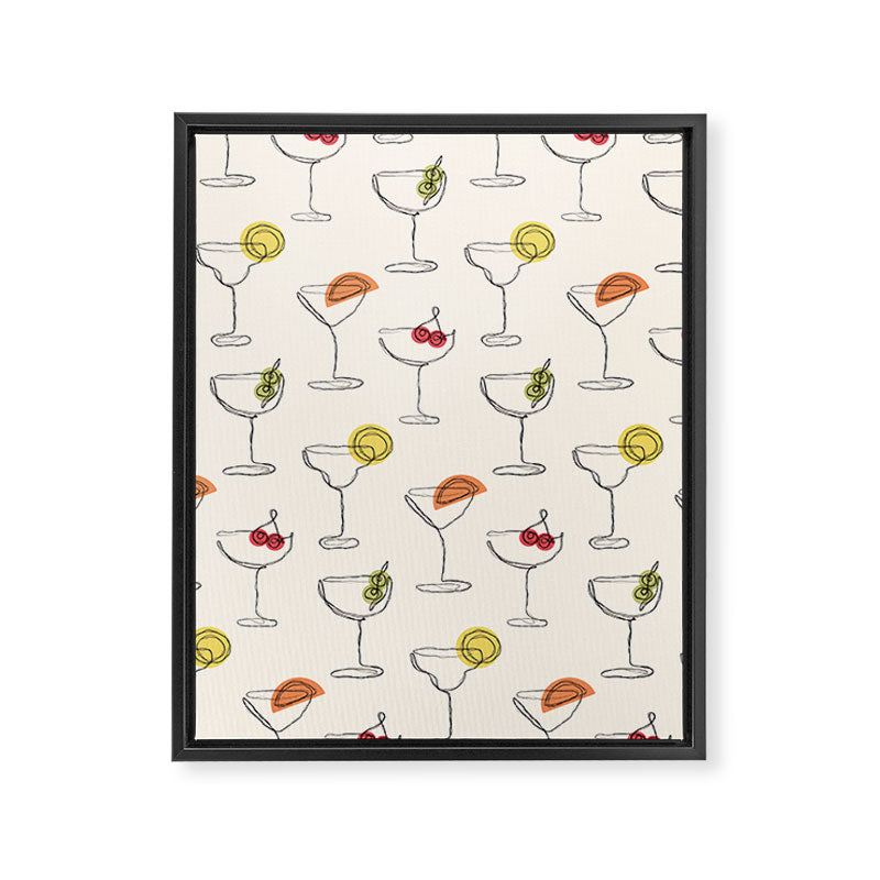Retro Cocktails Framed Canvas Print Gallery Image 6