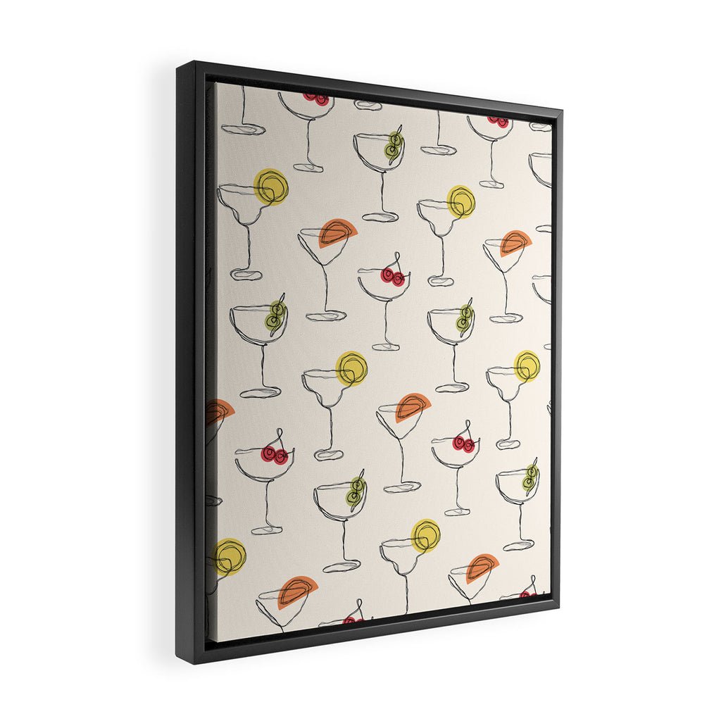 Retro Cocktails Framed Canvas Print Gallery Image 2
