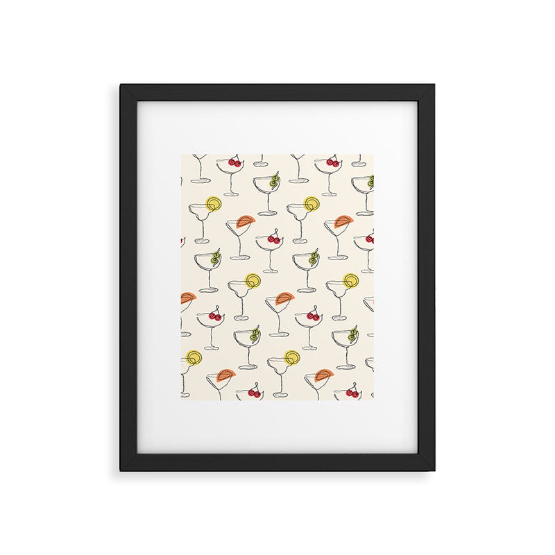 Retro Cocktails Framed Art Print Gallery Image 5