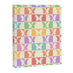 Retro Colorful Butterfly Checkered Pattern Canvas Print Gallery Image 6