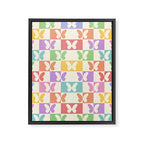 Retro Colorful Butterfly Checkered Pattern Framed Canvas Print Gallery Image 6