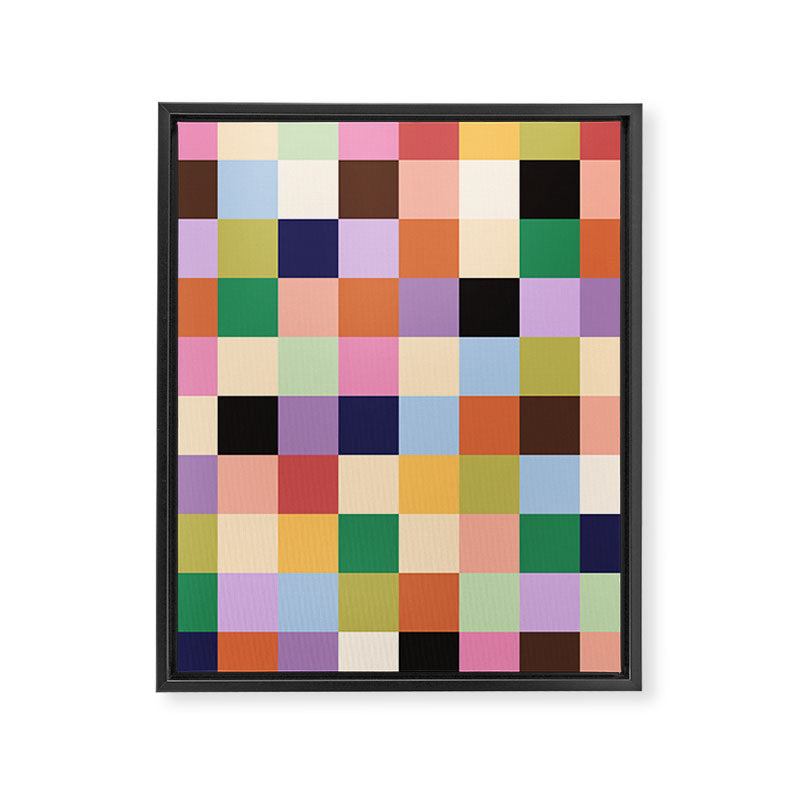 Retro Colorful Check Framed Canvas Print Gallery Image 6