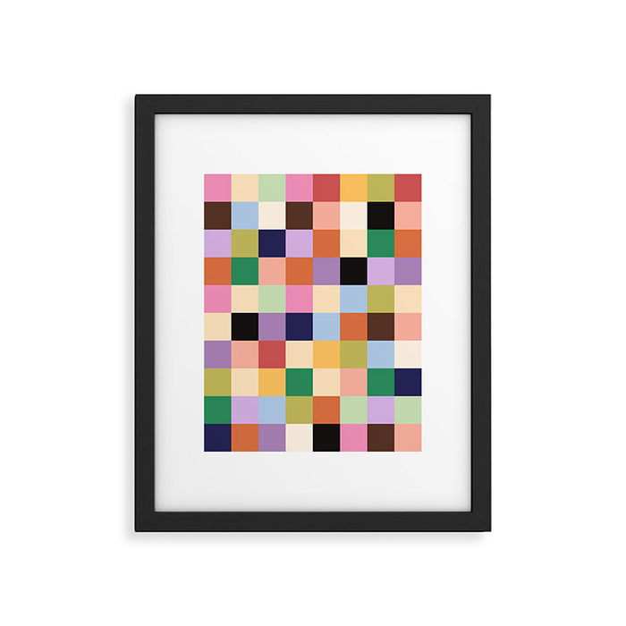 Retro Colorful Check Framed Art Print Gallery Image 1