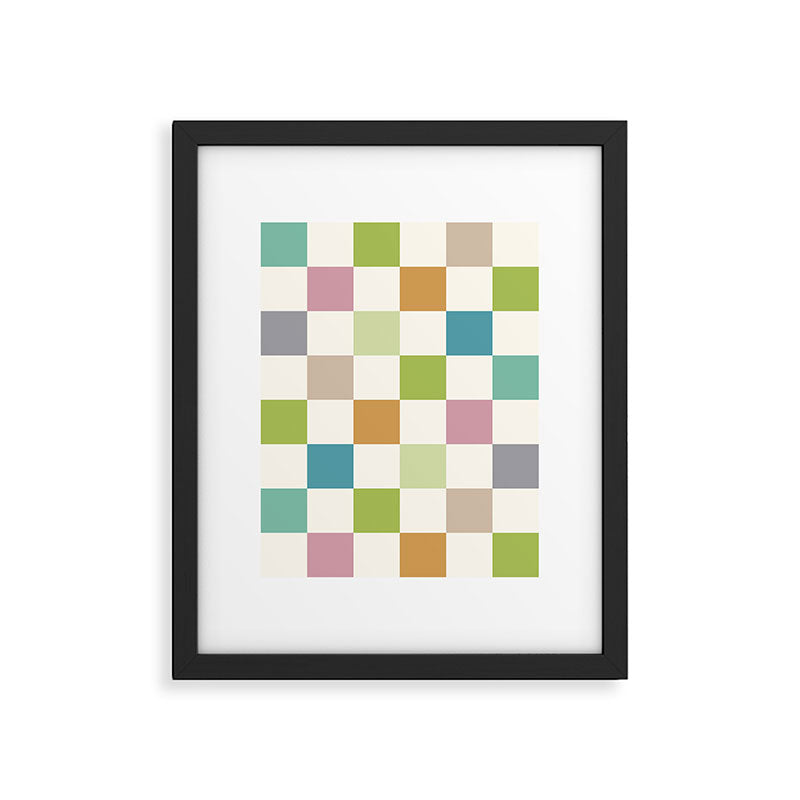 Retro Colorful Checkered Pattern II Framed Art Print Gallery Image 5