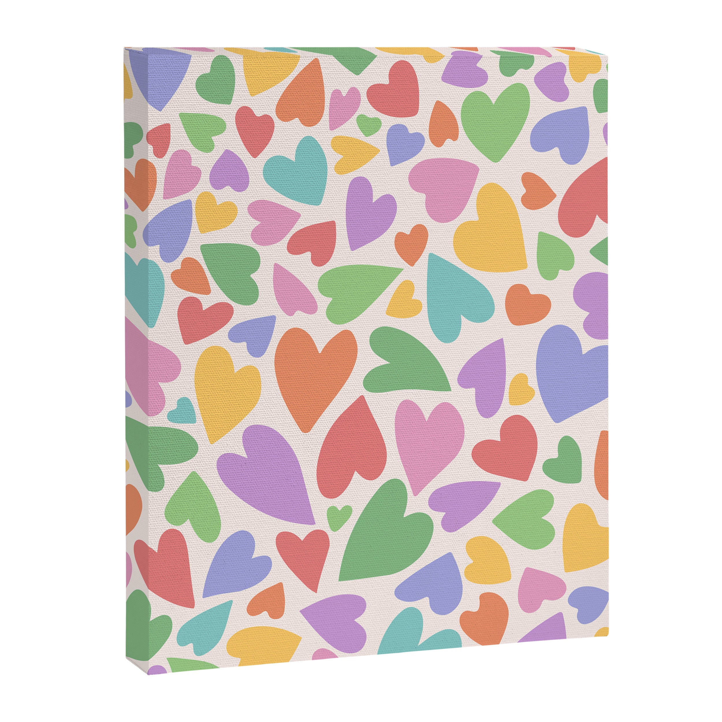 Retro Colorful Hearts Canvas Print Gallery Image 6
