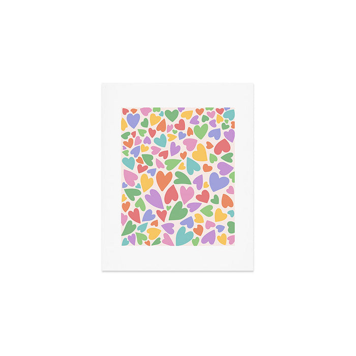 Retro Colorful Hearts Art Print Gallery Image 1