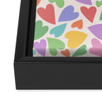 Retro Colorful Hearts Framed Canvas Print Gallery Image 3