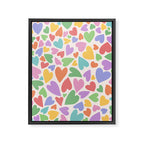 Retro Colorful Hearts Framed Canvas Print Gallery Image 6