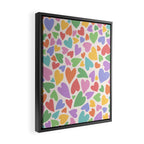 Retro Colorful Hearts Framed Canvas Print Gallery Image 2