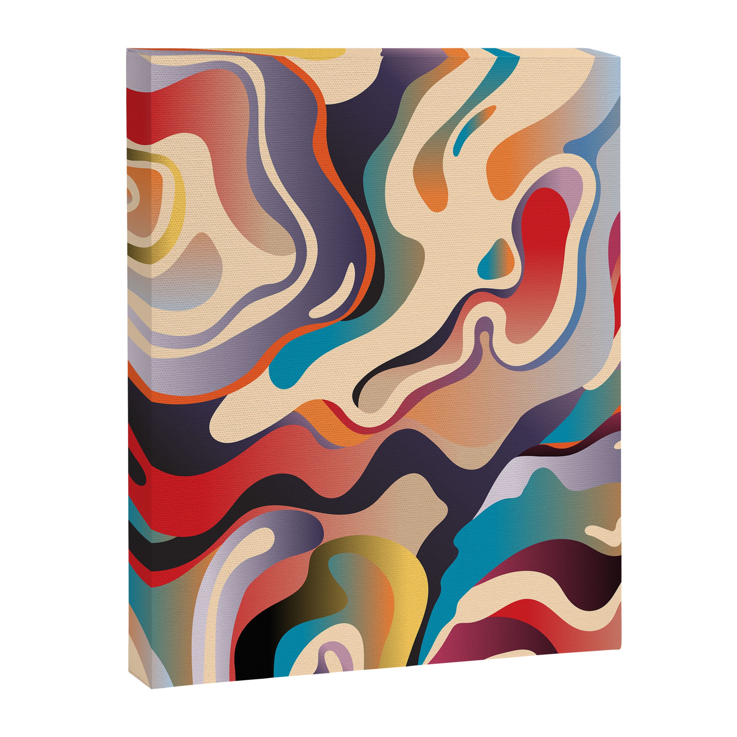 Retro Colorful Liquid Swirls Canvas Print Gallery Image 6