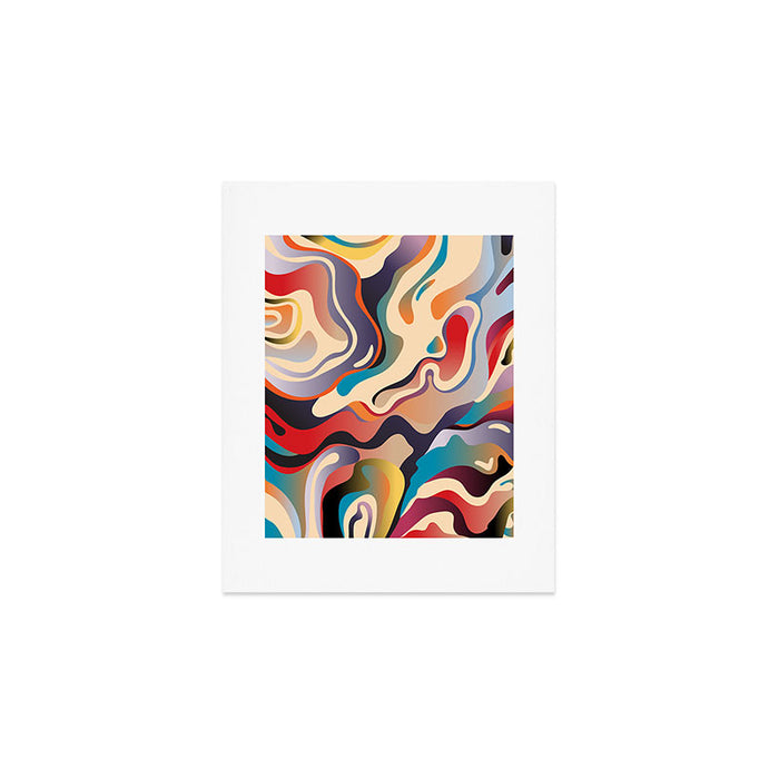 Retro Colorful Liquid Swirls Art Print Gallery Image 1