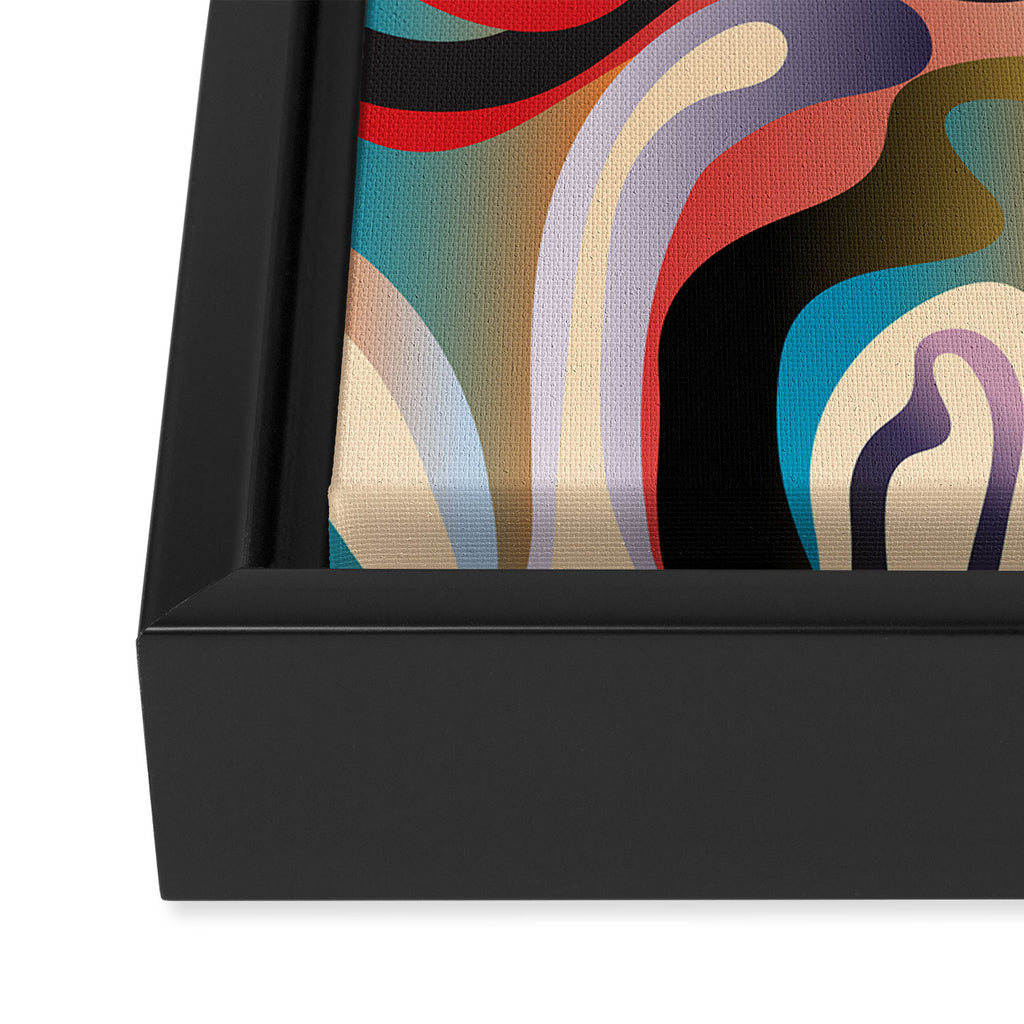 Retro Colorful Liquid Swirls Framed Canvas Print Gallery Image 3