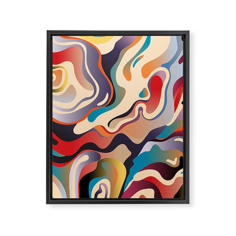 Retro Colorful Liquid Swirls Framed Canvas Print Gallery Image 6