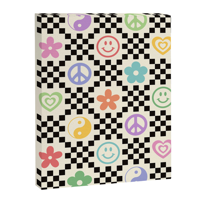 Retro Colorful Nostalgia Double Checker Canvas Print Gallery Image 1