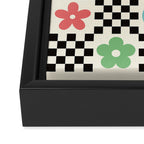 Retro Colorful Nostalgia Double Checker Framed Canvas Print Gallery Image 3