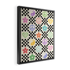 Retro Colorful Nostalgia Double Checker Framed Canvas Print Gallery Image 2