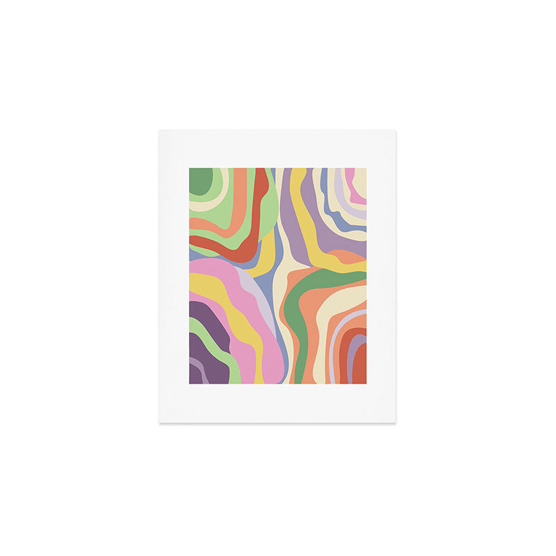 Retro Colorful Swirl Pattern Art Print Gallery Image 1