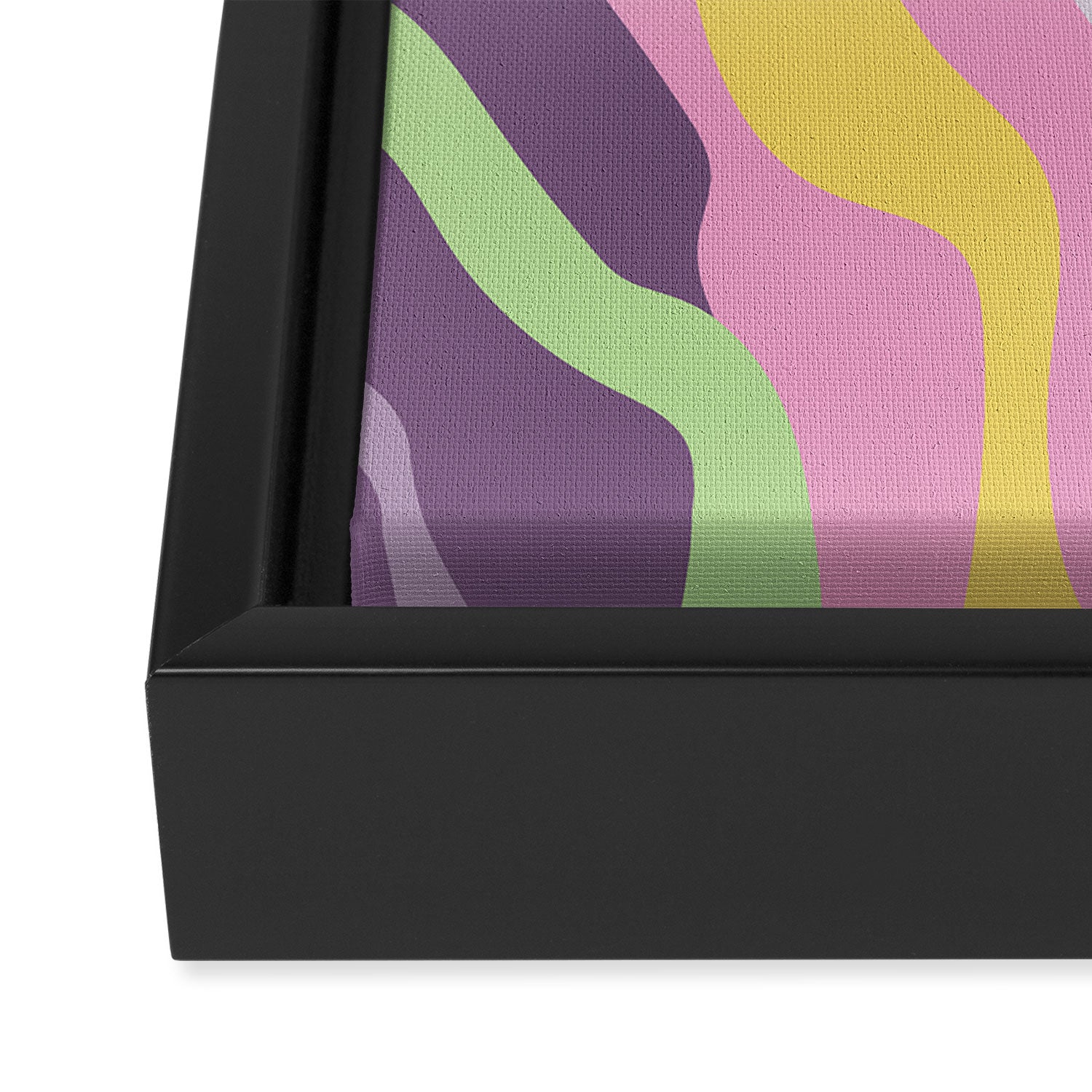 Retro Colorful Swirl Pattern Framed Canvas Print Gallery Image 3