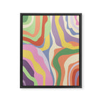 Retro Colorful Swirl Pattern Framed Canvas Print Gallery Image 6