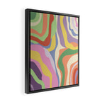 Retro Colorful Swirl Pattern Framed Canvas Print Gallery Image 2
