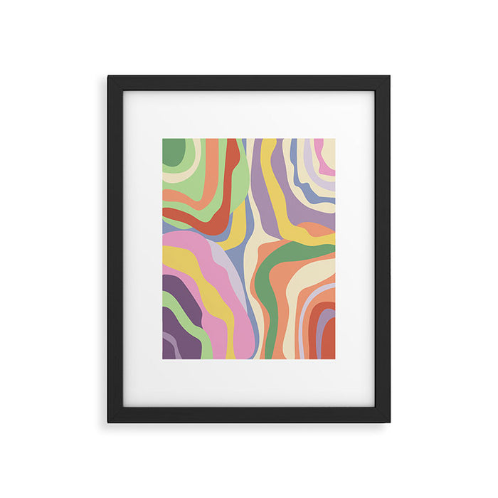 Retro Colorful Swirl Pattern Framed Art Print Gallery Image 1