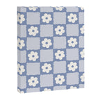 Retro Daisy Flower Checker in Blue  Canvas Print Gallery Image 8