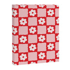 Retro Daisy Flower Checker in Red Canvas Print Gallery Image 8