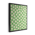 Retro Daisy Flower in Green Framed Canvas Print Gallery Image 2