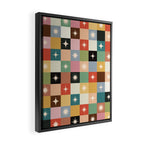 Retro Festive Sparkle Checker  Framed Canvas Print Gallery Image 2