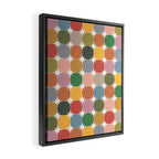 Retro Festive Sparkle Colorful Checker Framed Canvas Print Gallery Image 2