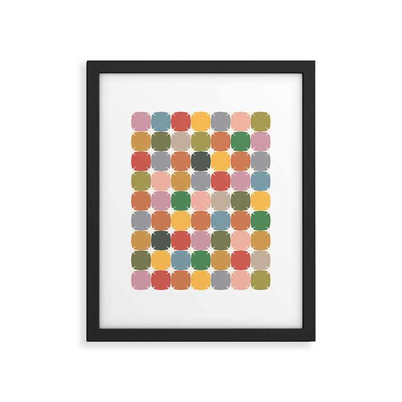 Retro Festive Sparkle Colorful Checker Framed Art Print Gallery Image 5