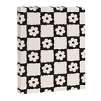 Retro Flower Checker in Black&White Canvas Print Gallery Image 8