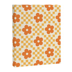 Retro Flower Double Checker in Yellow & Orange Canvas Print Gallery Image 8