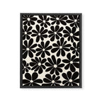 Retro Groovy Black & White Flowers Framed Canvas Print Gallery Image 6