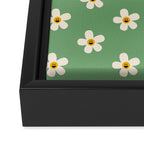 Retro Happy Daisy Flower in Green Framed Canvas Print Gallery Image 3