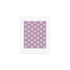 Retro Happy Daisy Flower in Purple Art Print Gallery Image 1