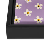 Retro Happy Daisy Flower in Purple Framed Canvas Print Gallery Image 3
