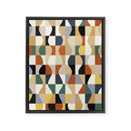 Retro Neutral Wavy Checker Framed Canvas Print Gallery Image 6