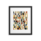 Retro Neutral Wavy Checker Framed Art Print Gallery Image 5