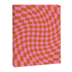 Retro Orange and Pink Checker Canvas Print Gallery Image 6