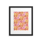 Retro Smiley Flowers Pattern Framed Art Print Gallery Image 5