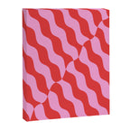 Retro Wavy Abstract Pattern in Red & Pink Canvas Print Gallery Image 6