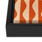 Retro Wavy Lines Pattern in Burnt Orange & Peach Framed Canvas Print Gallery Image 3
