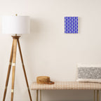 Retro Wavy Lines Pattern in Ocean Blue Canvas Print Gallery Image 2